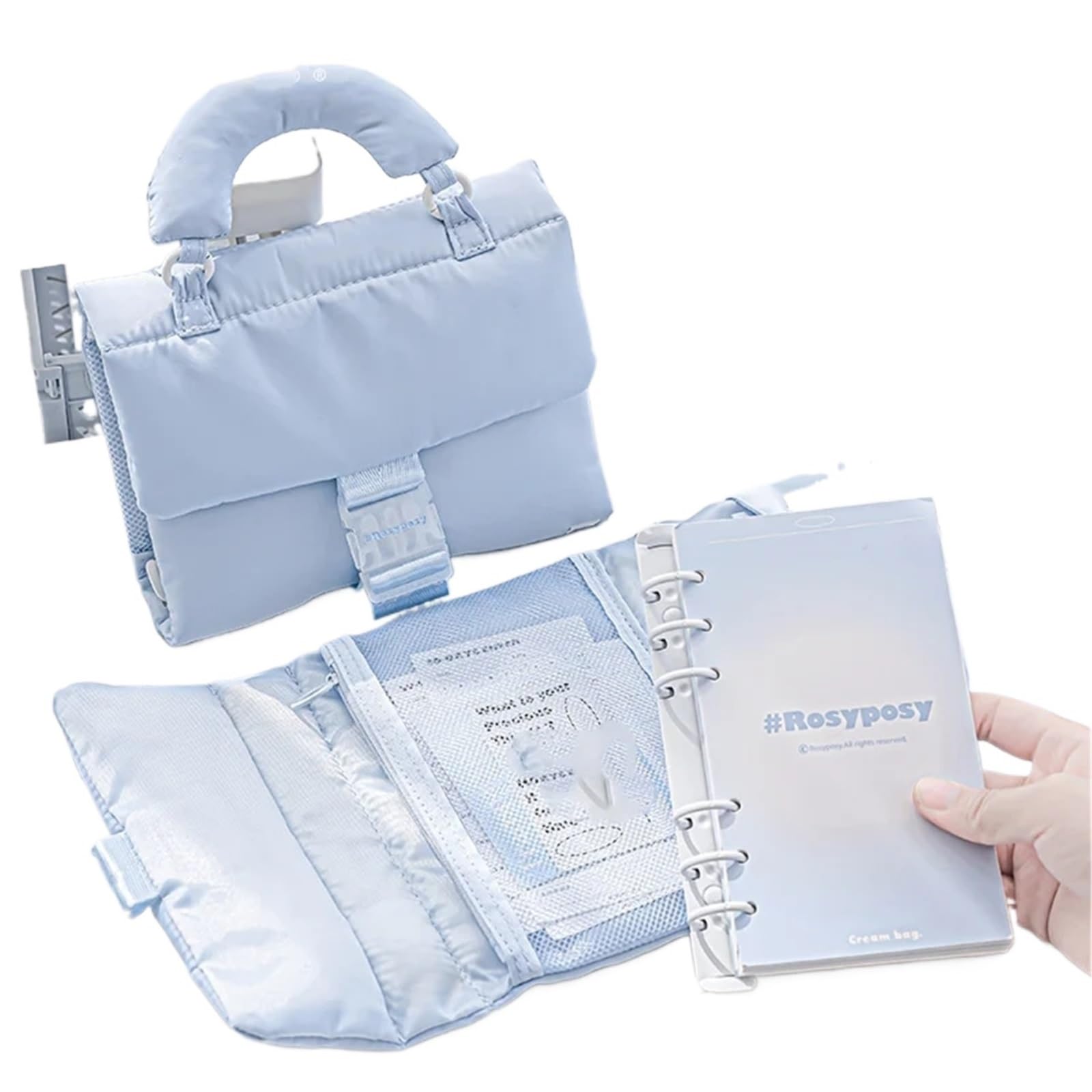 Carnet Carnet de notes à feuilles mobiles, couverture en cuir souple et imperméable, joli agenda, sac rangement multicouche, manuel, papeterie scolaire