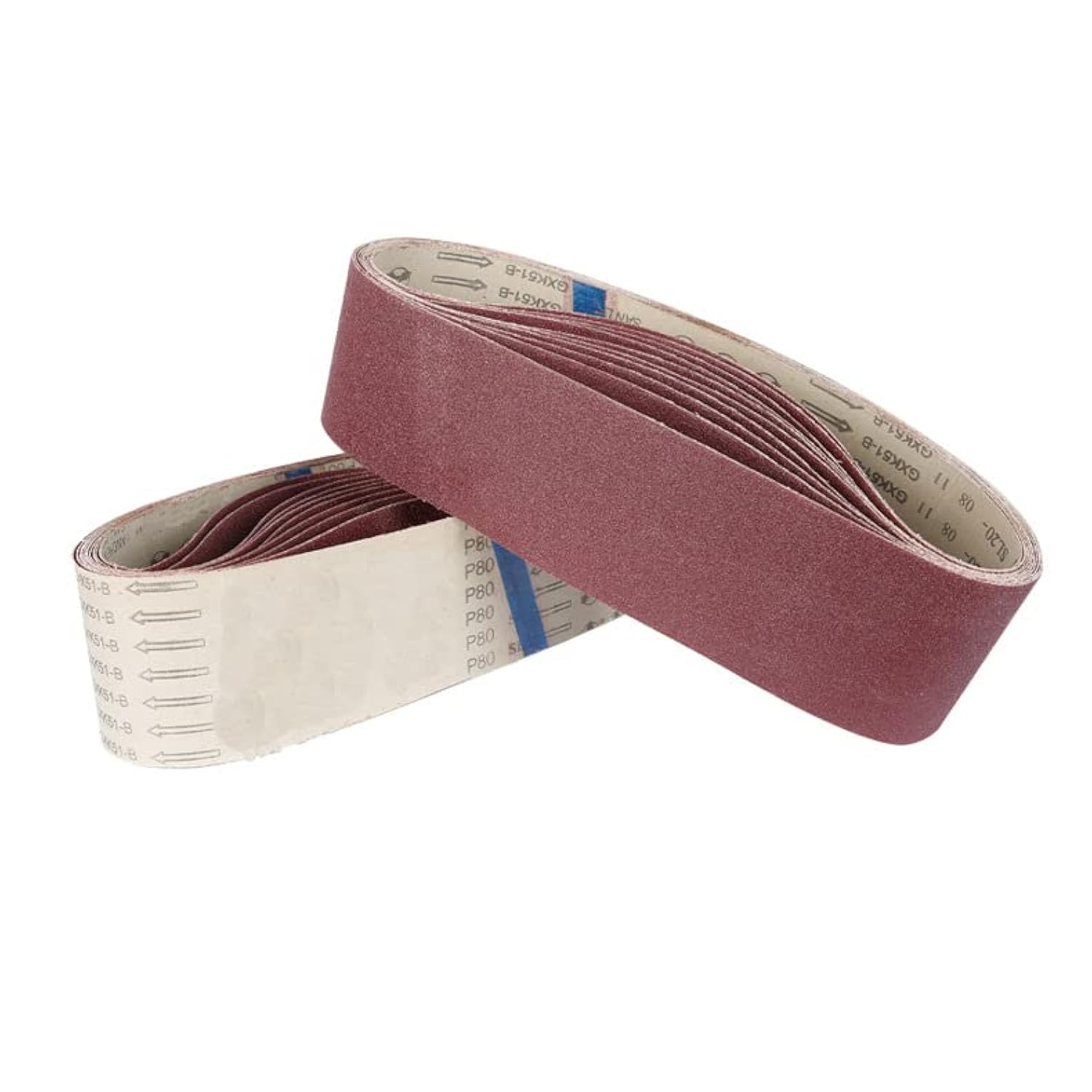 THE WHITE SHOP 3x18 Sanding Belts 20PCS Belt Sander Paper Aluminum Oxide (3 Each of 60/80/120/150/240/400 Grits & 2 of 40 Grits) Ideal for Wood Metal Paint Sanding/42inch