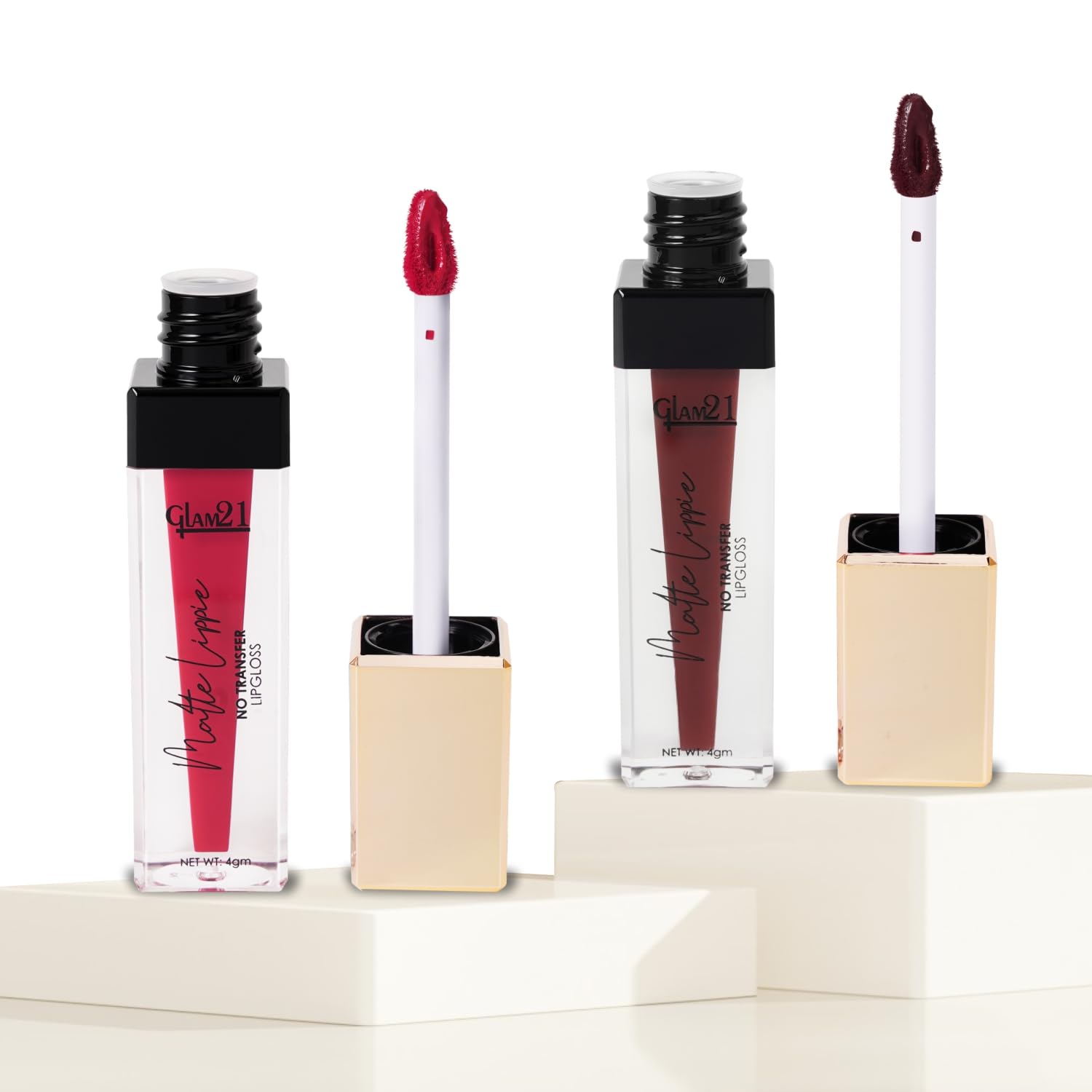 Glam21 Matte Lippie No Transfer Lip Gloss | Creamy Matte, Lightweight & Comfortable | Liquid Lipstick, Smudge and Transfer Proof Lipstick | Pack Of 2 | 4gm Each (Combo-02)-image-36