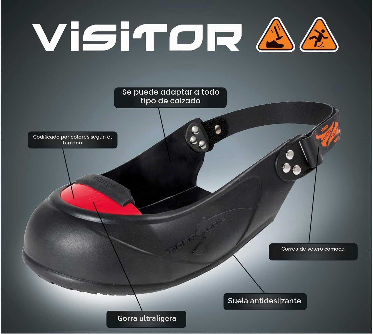 Tiger-Grip 5366M - Zapatos de seguridad para hombre, 39-43, Negro, 1