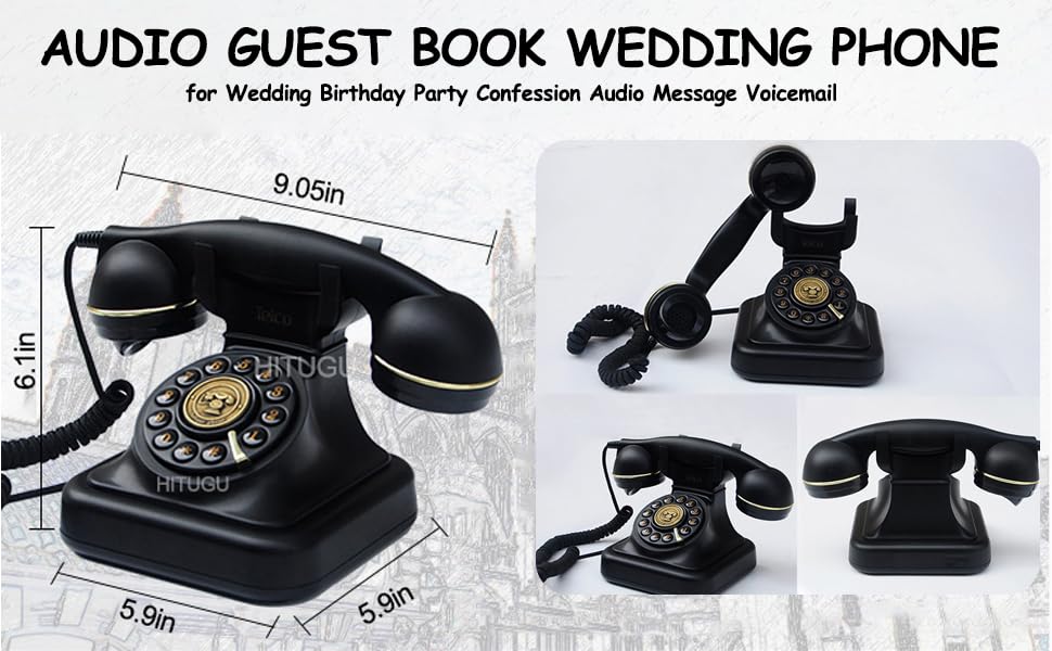 Image of Audio Guest Book Wedding Phone- Record Customized Audio Messages with GuestBook - A Personal and Convenient Way to Preserve Your Special Occasions (Pure White)