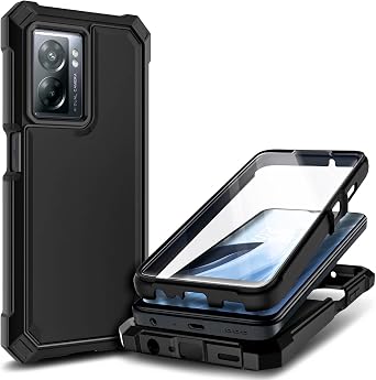 NZND Compatible with OnePlus Nord N300 5G Case with [Built-in Screen Protector], Full-Body Protective Shockproof Rugged Bumper Cover, Impact Resist Phone Case Black