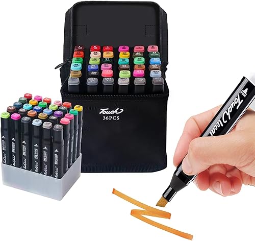 Rotulador, 36 colores de doble punta para niños, adultos y artistas, marcadores de pintura con estuche de transporte, ideal para pintura roca,