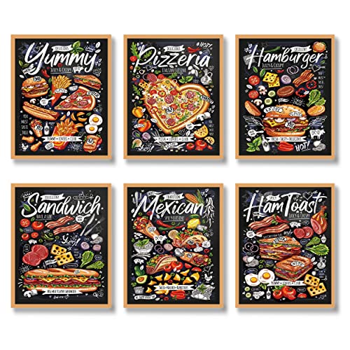 Luodroduo Kitchen Poster Wall Art Print Set of 6 Retro ...