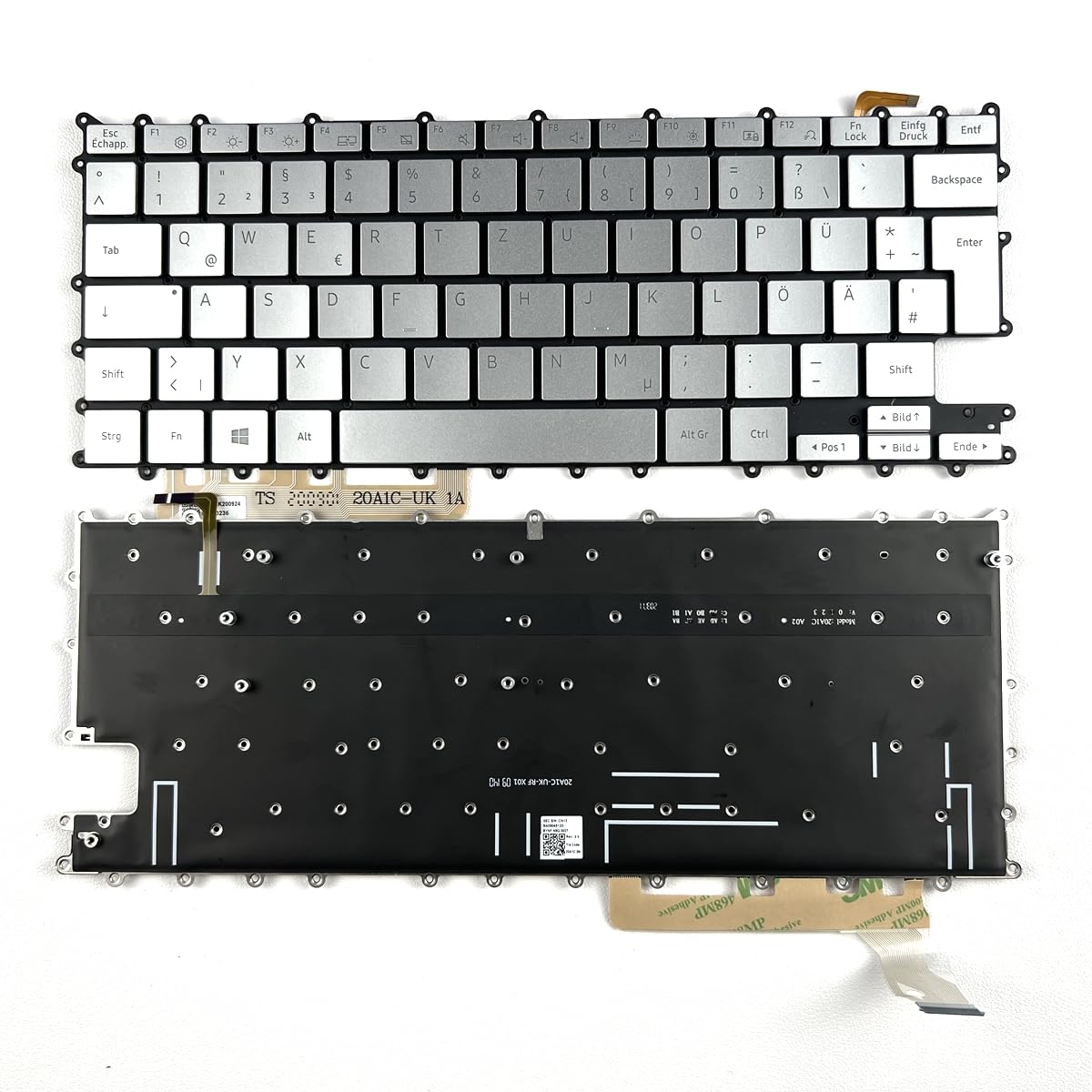 Clavier rétroéclairé Samsung Galaxy Book Flex2 5G NP930QCA argent disposition Europe - 3