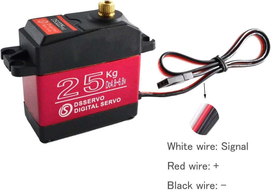 YUNIQUE UK Full Metal Gear Servo Motor DS3225 Digital Servo 25KG High Torque with Servo Motor Cam Model Car 25T Servo for Robotized Truck Model Baja Car 1/10 - Image 3