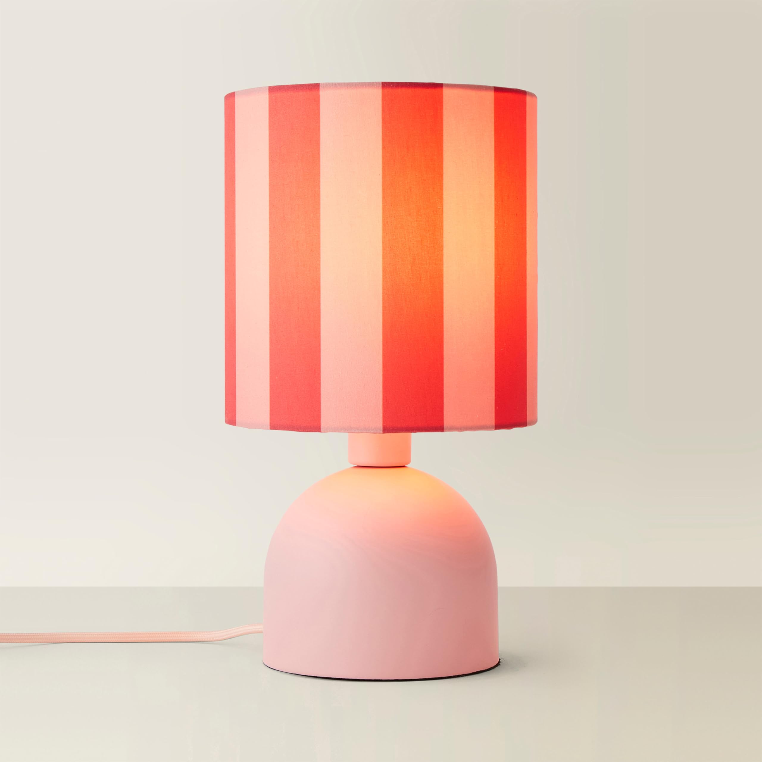 ValueLights | Miley Pink Stripes Drum Lamp Shade Pale Pink Table Lamp | Table Lamps, Home Décor & Improvement Essential