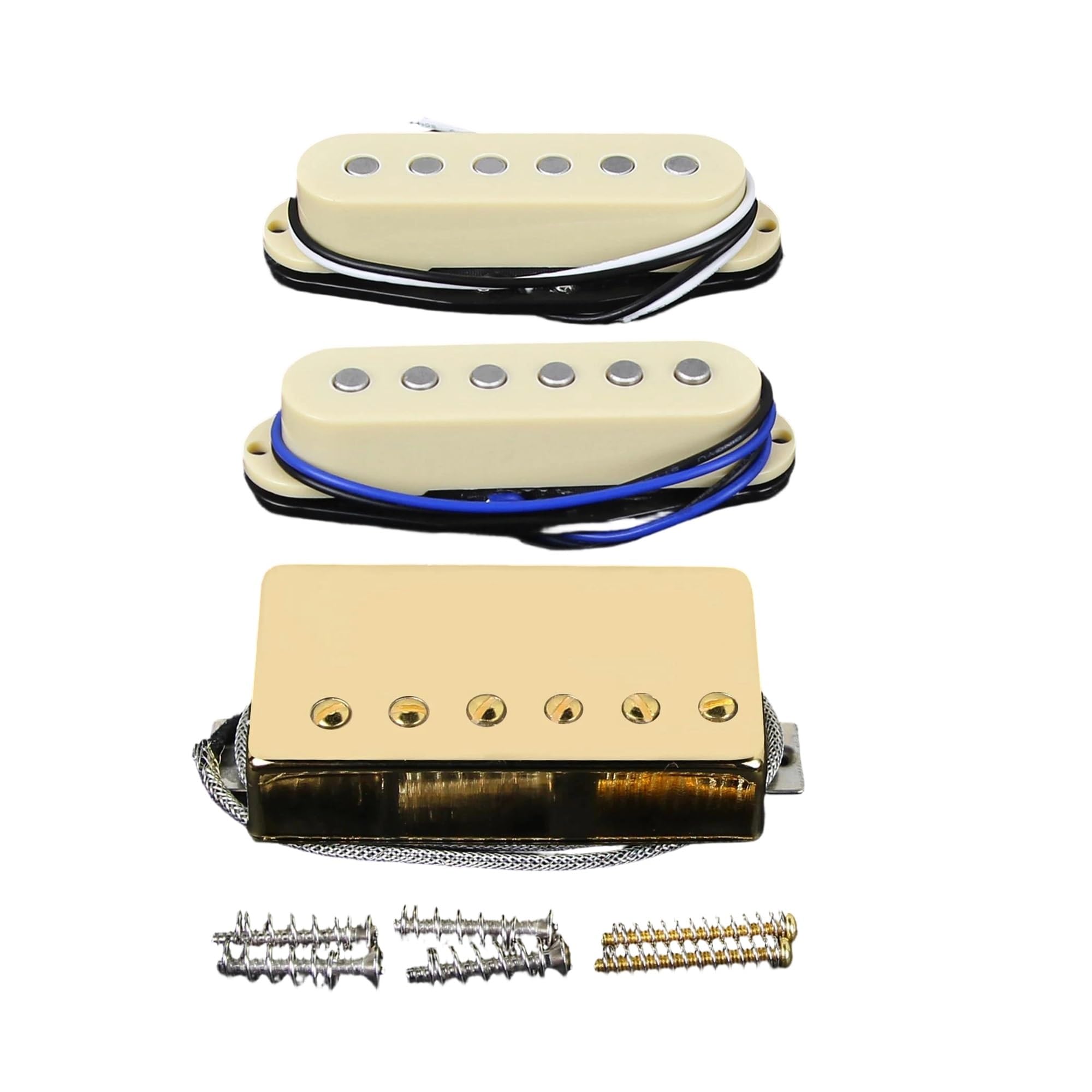 E Gitarren Tonabnehmer SSH Alnico 5 HSS 5K 8K Instrumentenzubehör(Cream and Gold)