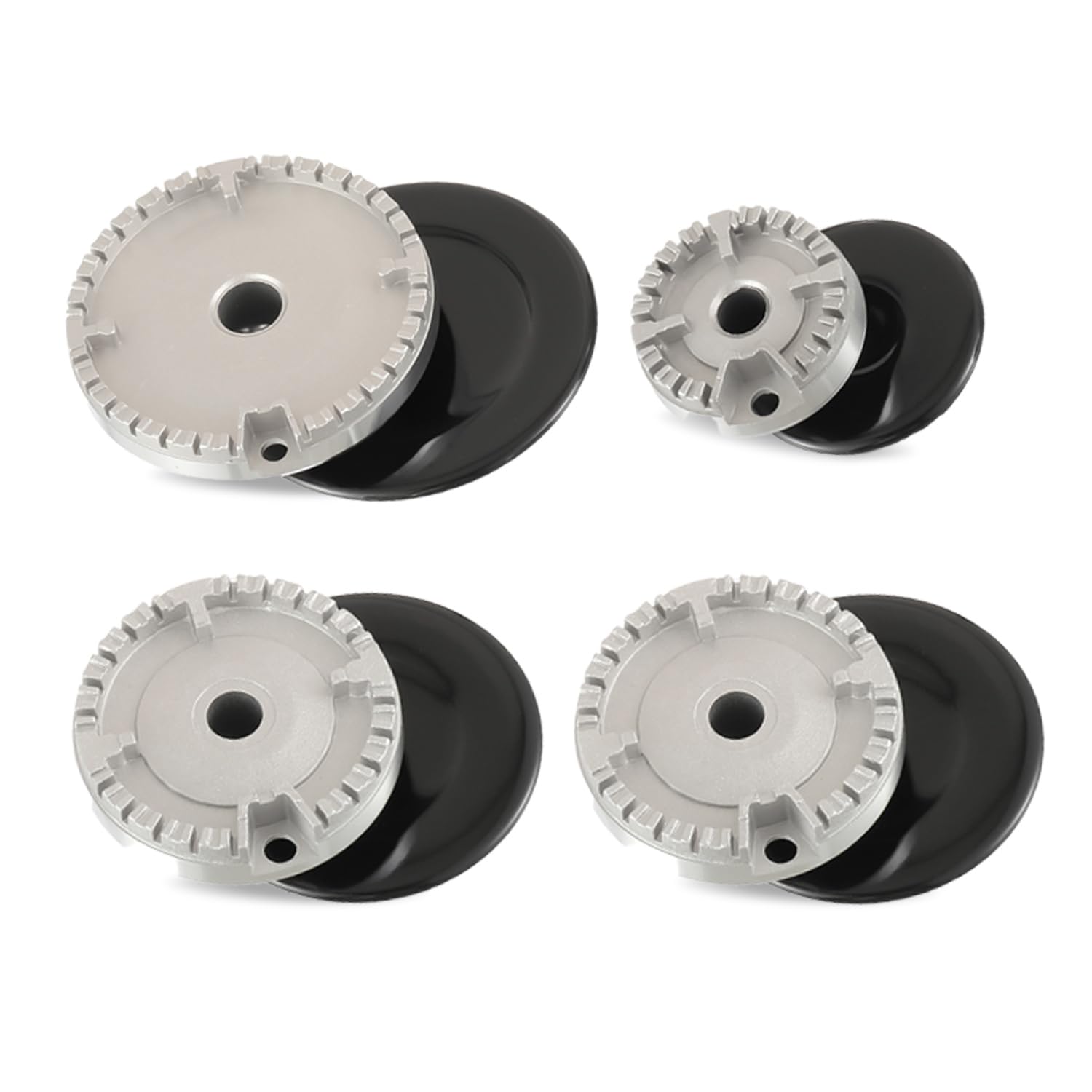 Photo 1 of HUAREW Gas Stove Burner Caps Set, Cooker Hat Set Suitable for Most Gas Stove Burners, 1 Large, 1 Small, 2 Middle