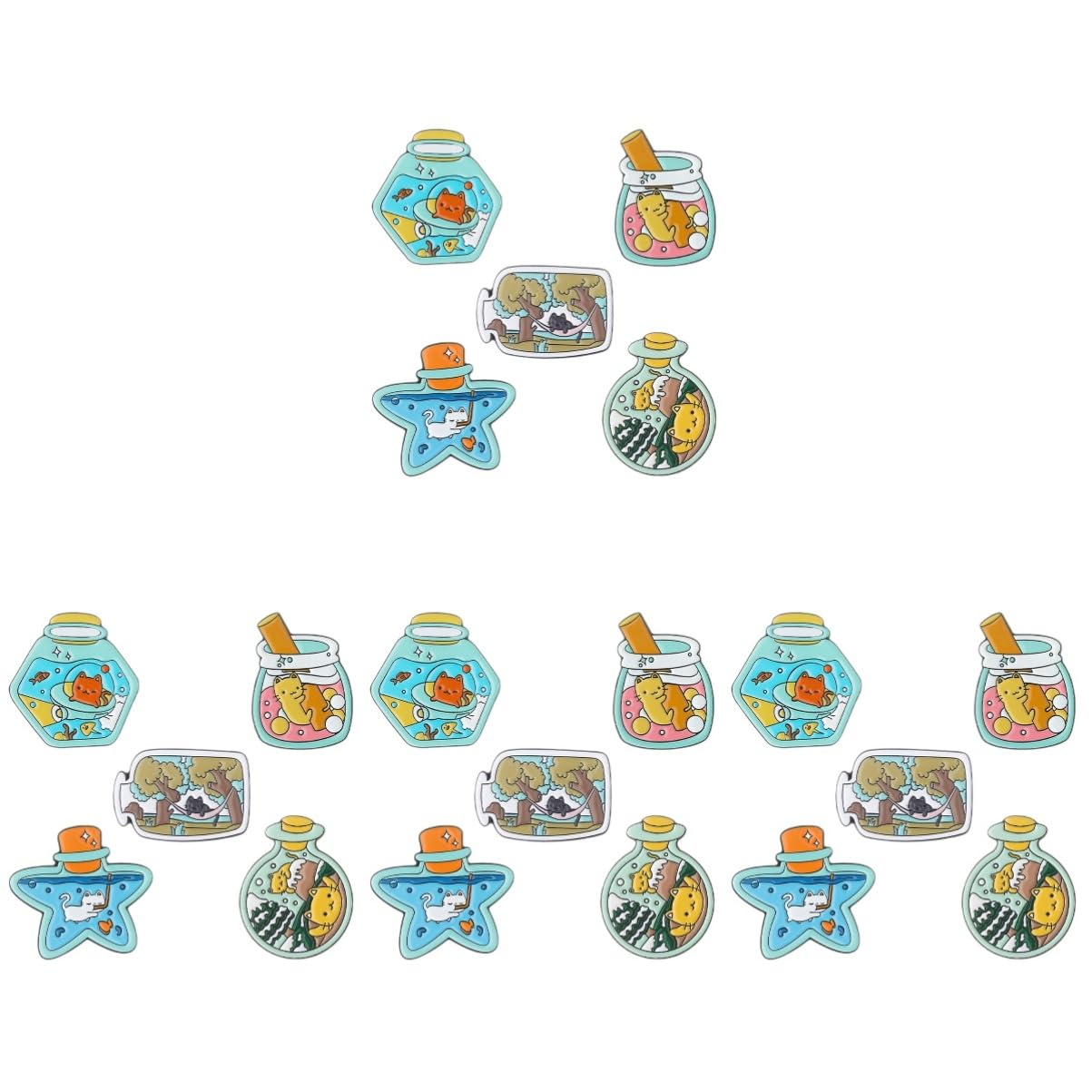 GALPADA 20stücke Katzen Broschen Cartoon Drift Bottle Anstecker Für Niedliche Mode Schmuck Für Partys Hochzeiten Geburtstage Und Alltag