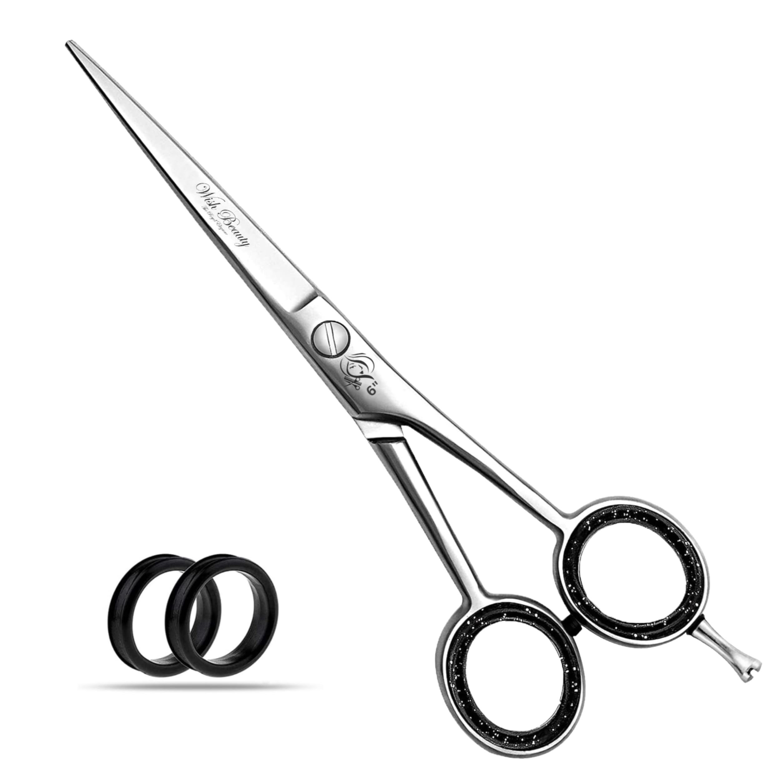 Glamified , Glam Men's Silver Glamified Hairdressing Barber Hair Scissor For Professional Hairdressers Barbers Stainless Steel Hair Cutting Shears - For Salon Barbers, Wo, Children And Adults (6 Inch)