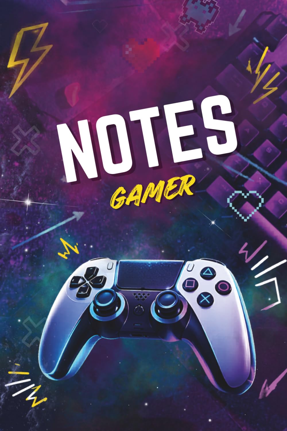 Carnet de notes - THÈME Gamer: Carnet de composition ligné pour enfants, 100 pages, 6"x9", 15,2 x 22,9 cm