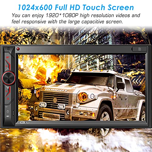 Double Din Car Multimedia System: 7 Inch Hd Touchscreen Car Stereo Receiver – Bluetooth Car Radio Mp5 Player With Mirror Link | Rear View Camera | Mp3 | Am/Fm | Usb/Sd/Aux | Steering Wheel Control #TOP4