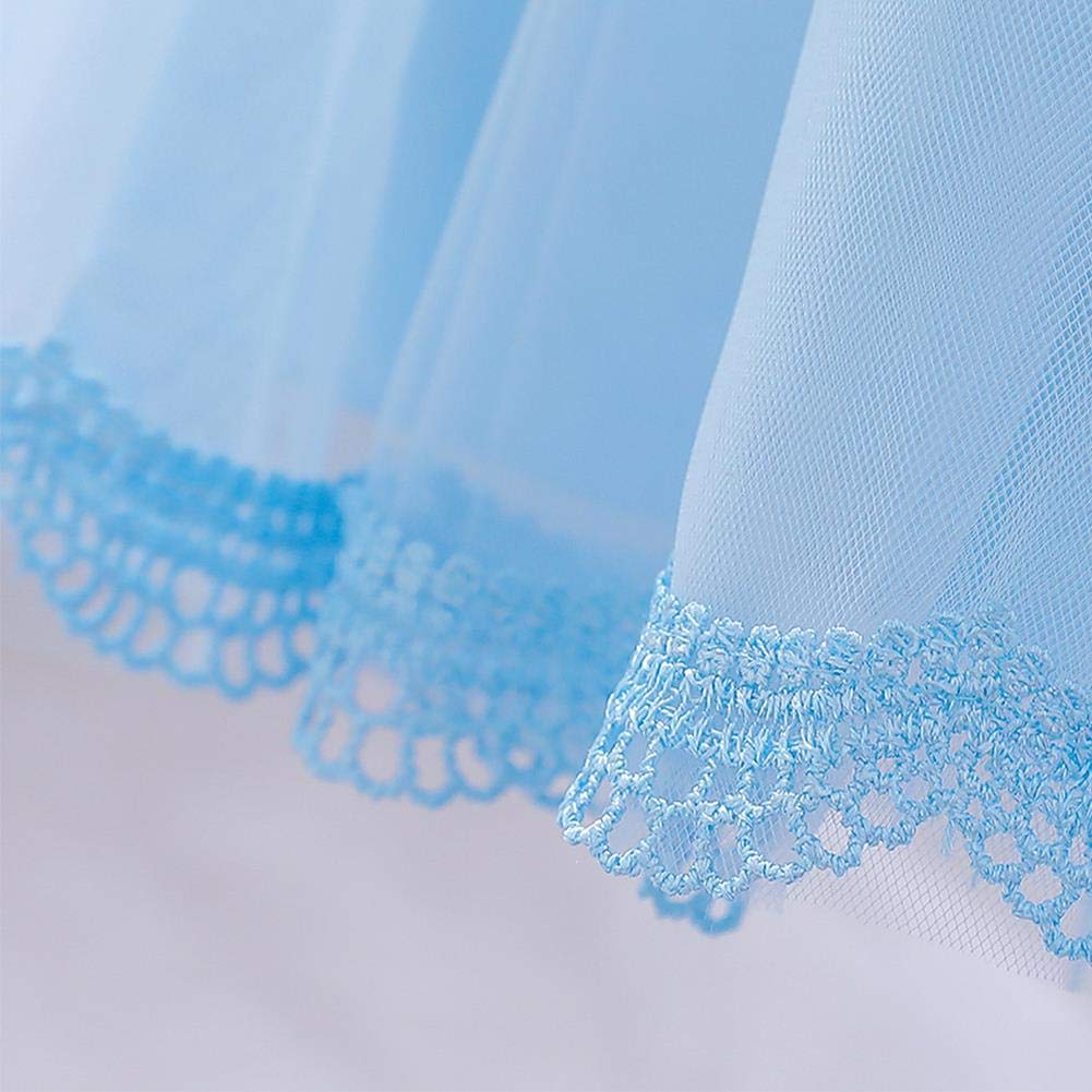 IMEKIS Robe de princesse en dentelle pour bébé fille - Sans manches - Avec nœud papillon - Pour fête, concours de beauté, mariage, anniversaire, baptême, 1 robe bleue, 18-24 mois