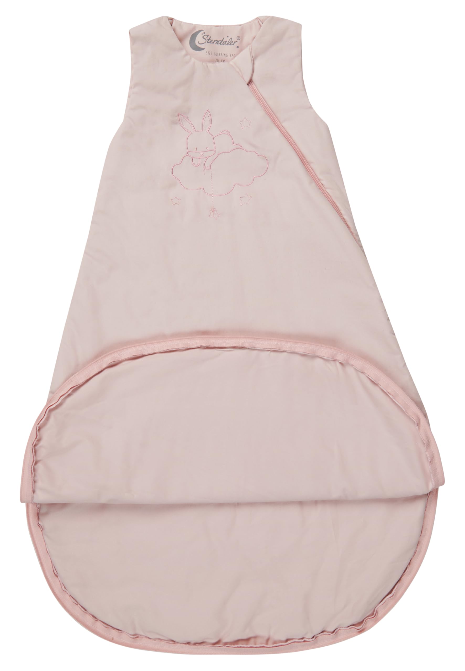 Sterntaler Schlafsack 80cm Hase Hanni - aus Polycotton mit Hydrocool-Futter - wattiert- Zwei-Wege-Reißverschluss & Kabelöffnung - 1,50 TOG - Baby & Kleinkind Mädchen, quarzrosa
