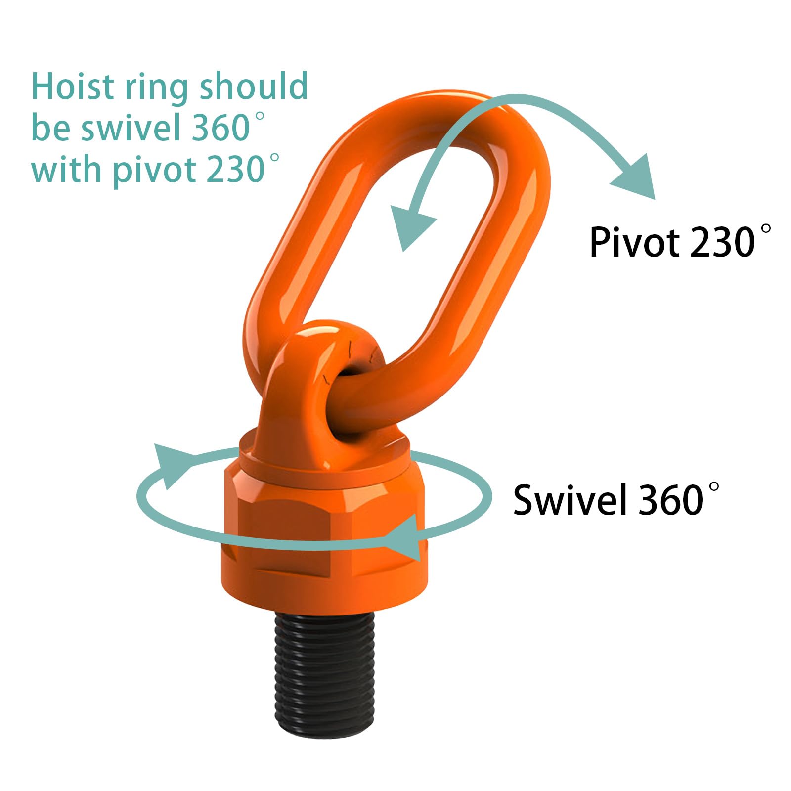 Confezione da 2 anelli di sollevamento girevoli e bullone ad occhiello girevole da 2,2 cm a 9 UNC, 2,5 tonnellate WLL, acciaio legato G80, rotazione a 360°, resistenza alla trazione ≥980N/mm²