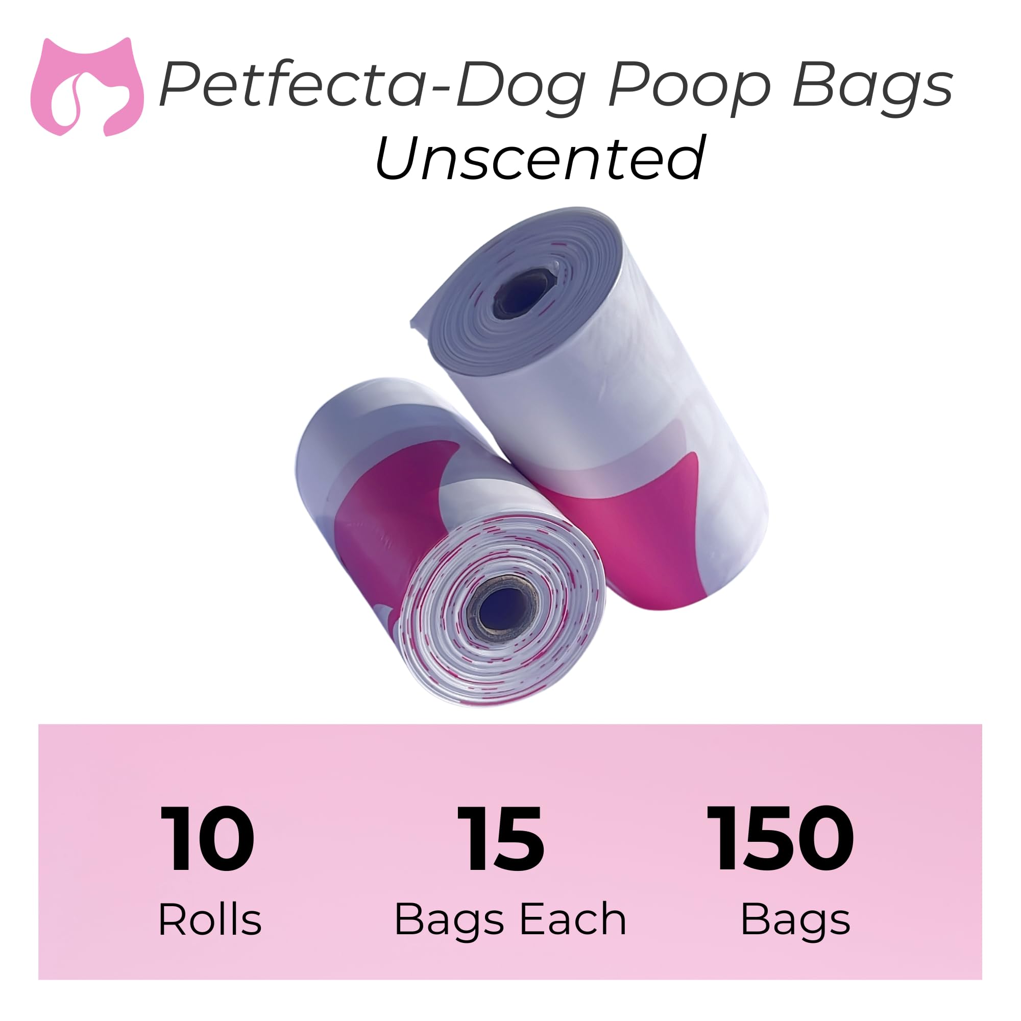 Petfecta- Poop Bags for Dogs - Durable & Leak-Proof Dog Poop Bags Rolls, Unscented, Convenient Size for All Breeds, Economical Pack, 150 Count