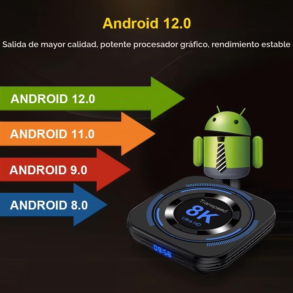 Decodificador Inteligente ATV Allwinner H313 ATV con Android 13 y Aplicaciones de TV, Bluetooth 5.0, Doble WiFi, 100 LAN, Control de Video 8K 4K, 3D (MX10 32g)