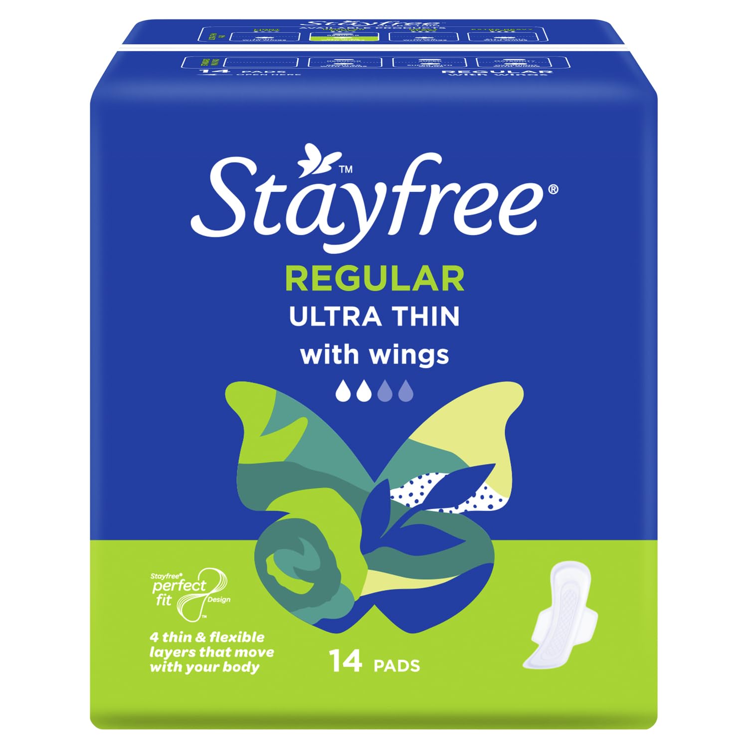 Stayfree Ultra Thin Regular Pads With Wings 14 Pack