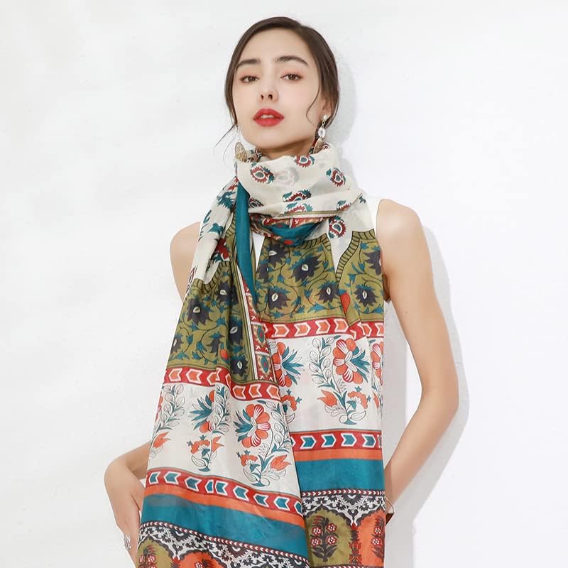 DANA XU Women's 100% Mulberry Silk Pashmina Shawl and Wraps Extra Large Floral Scarf for Evening Dresses, Soft Oversized - Image 6