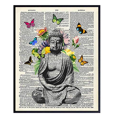 Butterfly Buddha Dictionary Wall Art 8x10 Poster