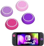 DLseego 4PCS Poignées de pouce conçues pour le commutateur Nintendo 2 (2025), Soft Silicone Joycon Contrôleur analogique Protection antidérapante Bouton Joy Con Bonnets de joystick Couvertures, Circle - noir