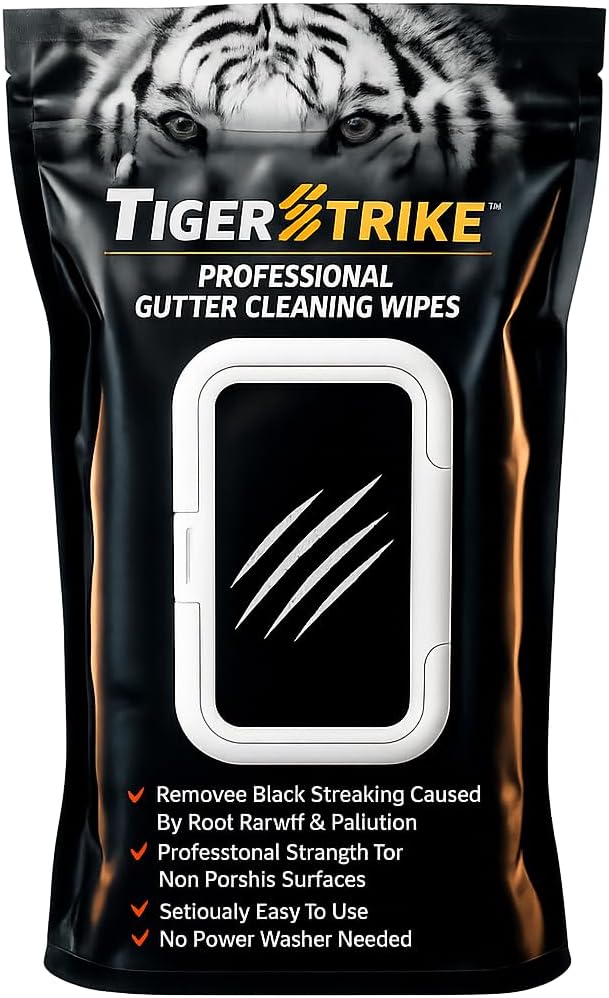 Gutter Wipes (10 Count (1 Bag), Removes Tiger Stripes, Black Streaks & Roller Marks from Aluminum Gutters