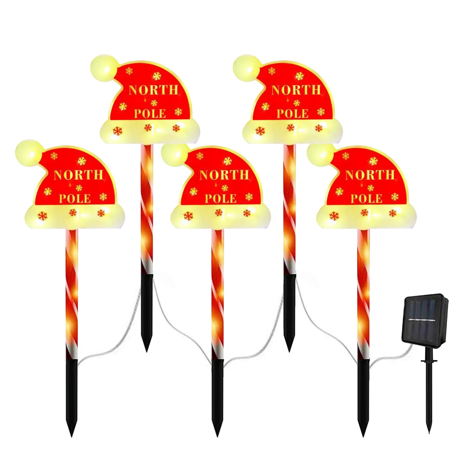 Lampe solaire festive sucre d'orge étanche à recharge automatique de cour