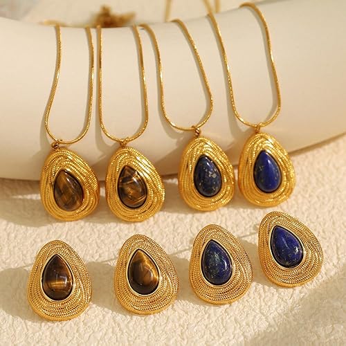 Miniatura 3 de New French vintage Melard autumn and winter tiger's eye stone necklace, stylish, versatile, and simple jewelry