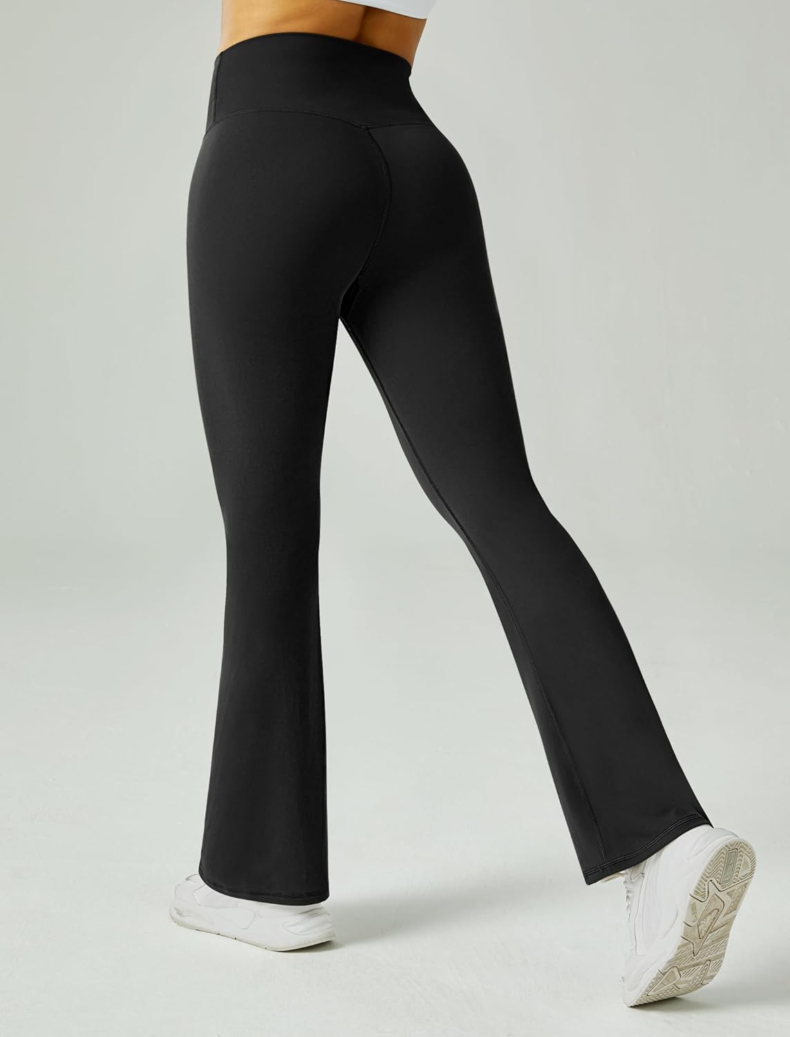 FireSwan Women's Flare Yoga Pants V Waist Flared Leggings High Waisted Bootcut Workout Pants Tummy Control - Image 4