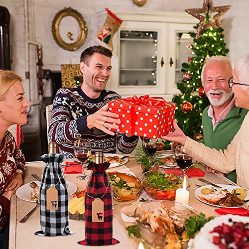 Bolsas para botellas de vino para Navidad: fundas reutilizables de arpillera que visten tu mesa 6