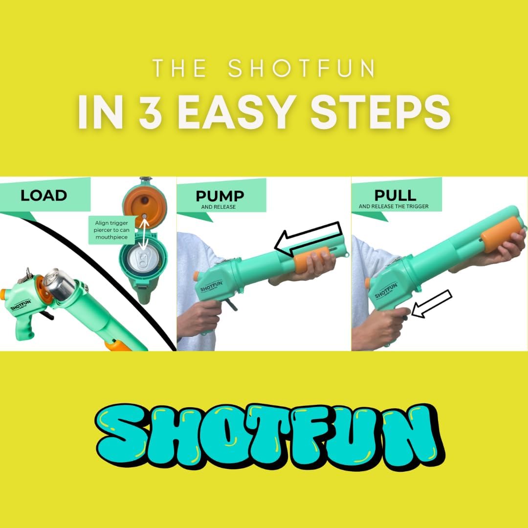 Shotfun (Highlighter Yellow, Regular Can) - Innovative Shotgun Tool for 12 oz Cans - Ideal for Tailgates, College Parties, Beach Days, Golf Trips, Spring Break, and More