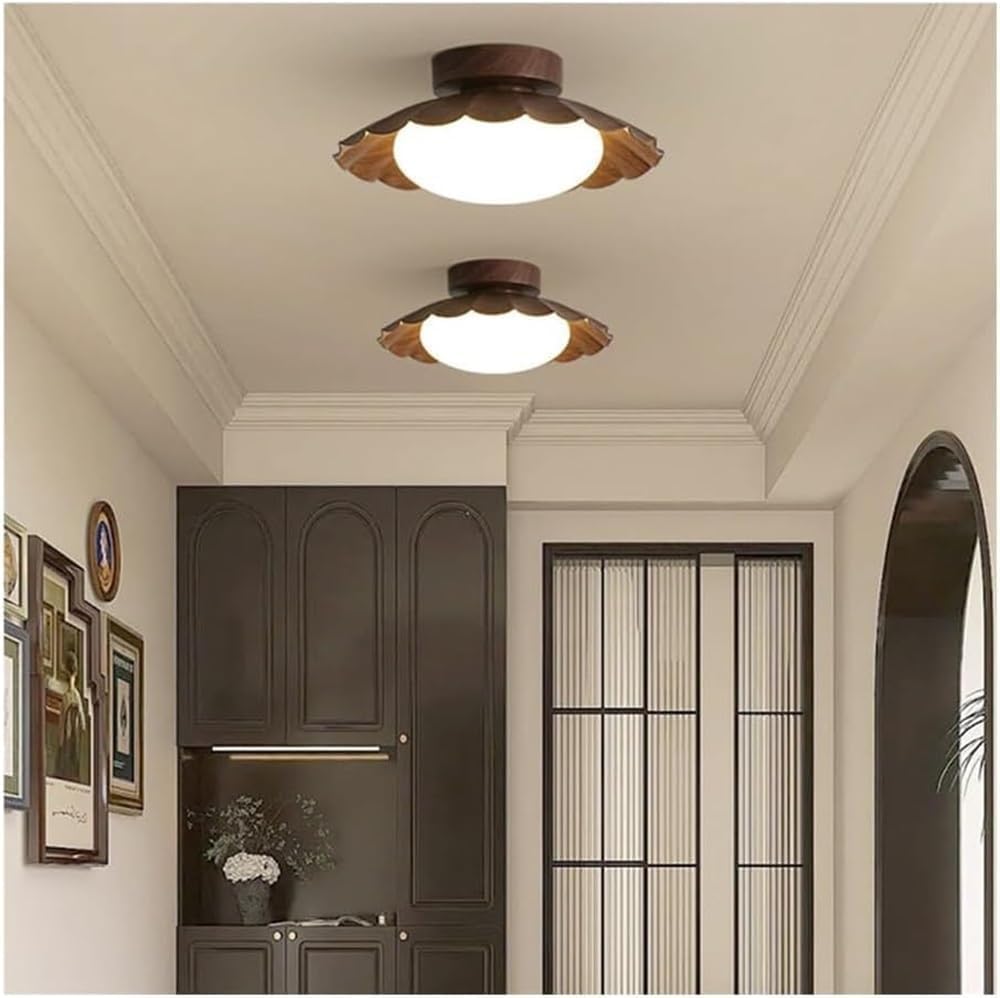 Żyrandol sufitowy LED do kuchni, nowoczesnej lampy sufitowej z muszlami, do montażu wpuszczanego w ścianę, sypialnia, 12 W, metalowa lampa w kształcie kwiatu z wykończeniem w kolor