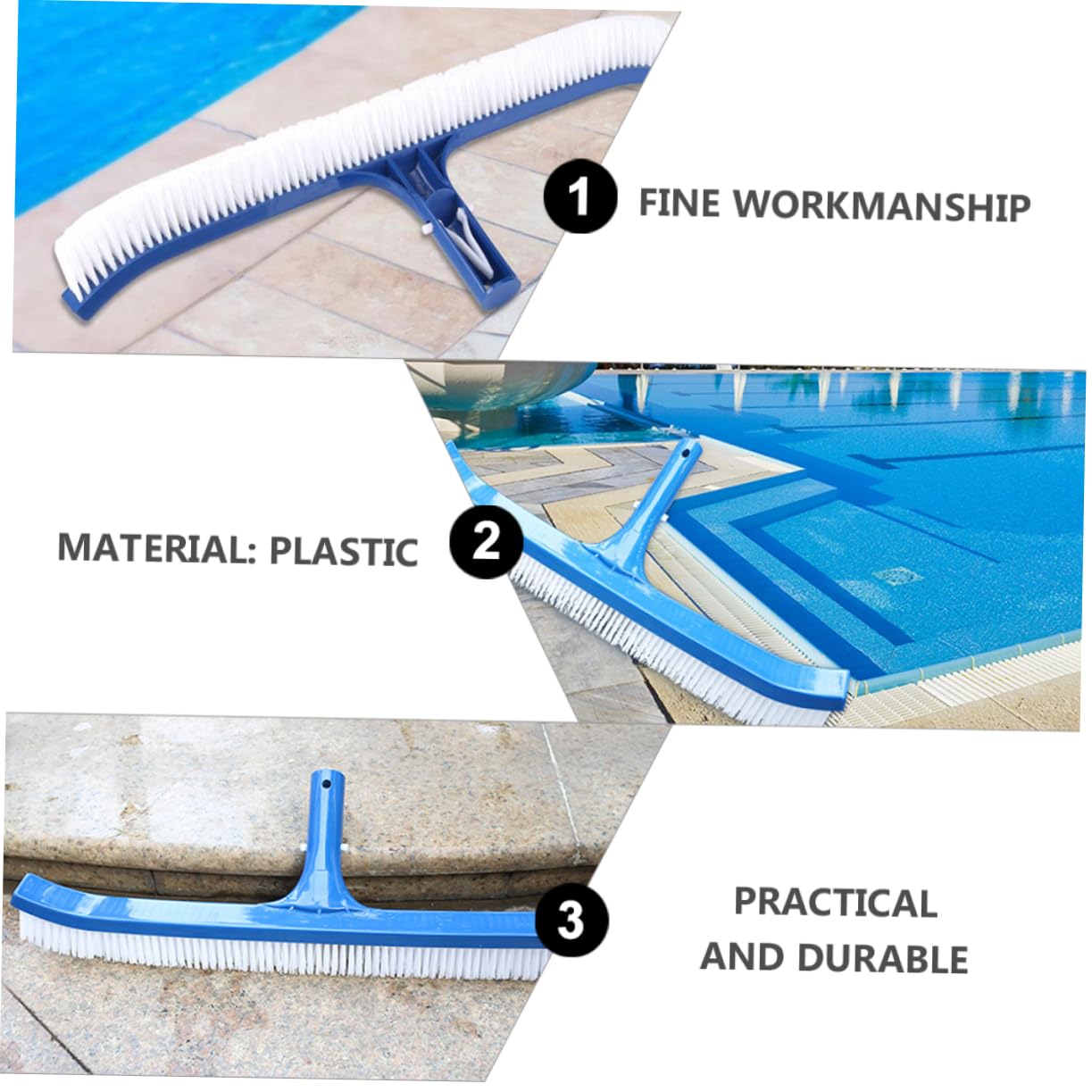 YARNOW 2pièces Brosse De Nettoyage pour Piscine Outil De Nettoyage De Parois De Piscine Et Étang Efficacité Élevée pour Fonds Et Murs