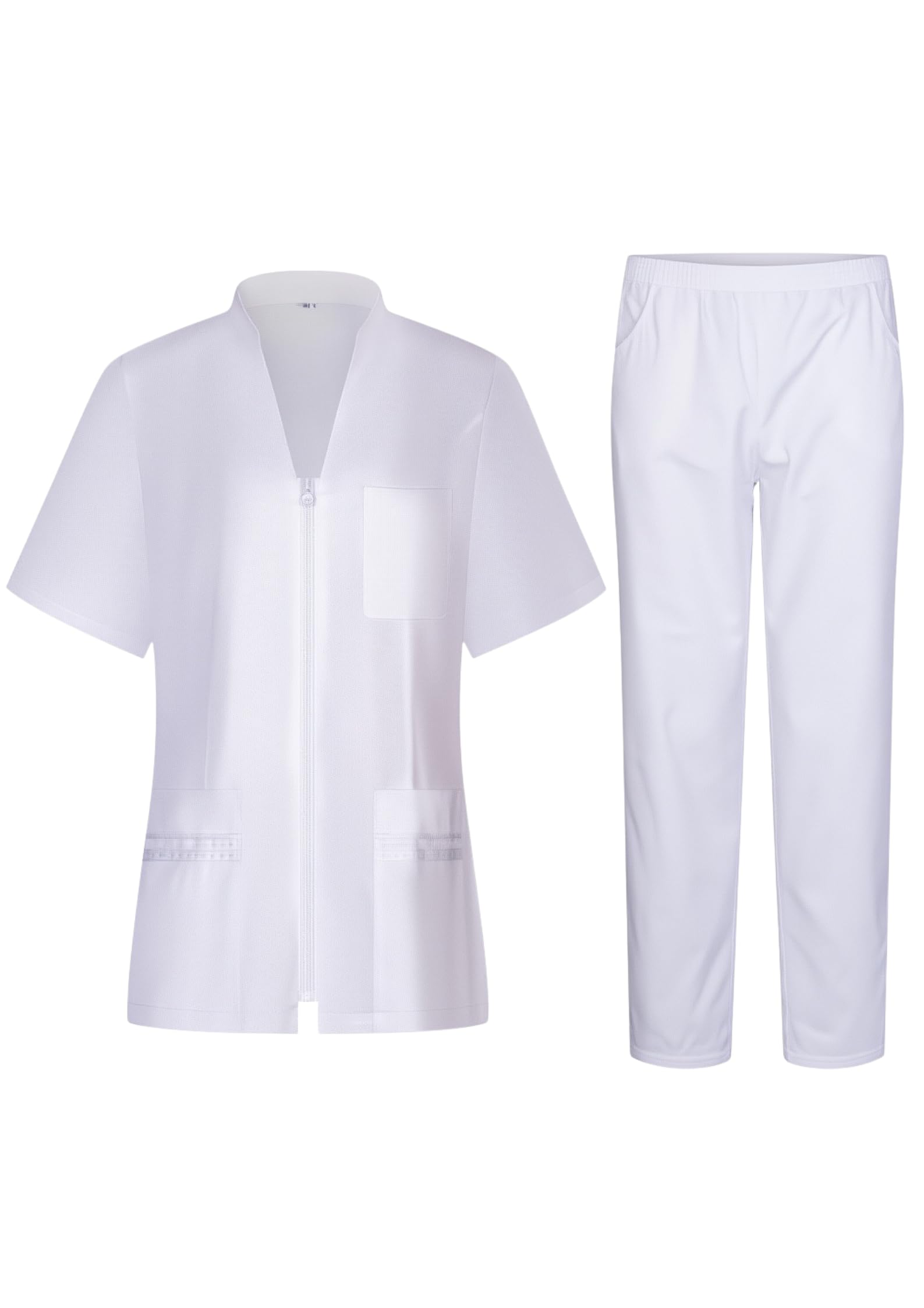 Victory Uniforme Sanitario Mujer Profesional Médico Cómodo Transpirable Resistente Uso Diario Hospital Clínica Laboratorio Trabajo Algodón Poliester Cremallera Lavable 702-8312