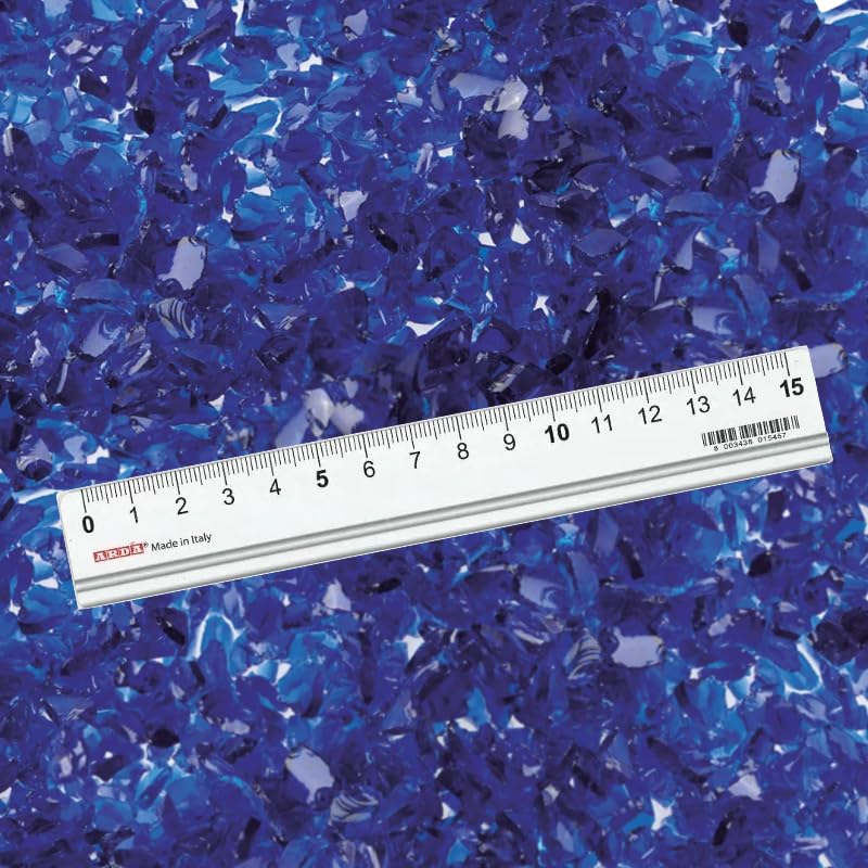 Generico Sassi Decorativi per Vasi 0,8-1,2 cm Ciottoli per Giardino Assortiti – Granulato di Marmo per Piante, Paesaggistica, Casa e Giardini - Pietre Acquario (VETRO BLU, 5 Kg)