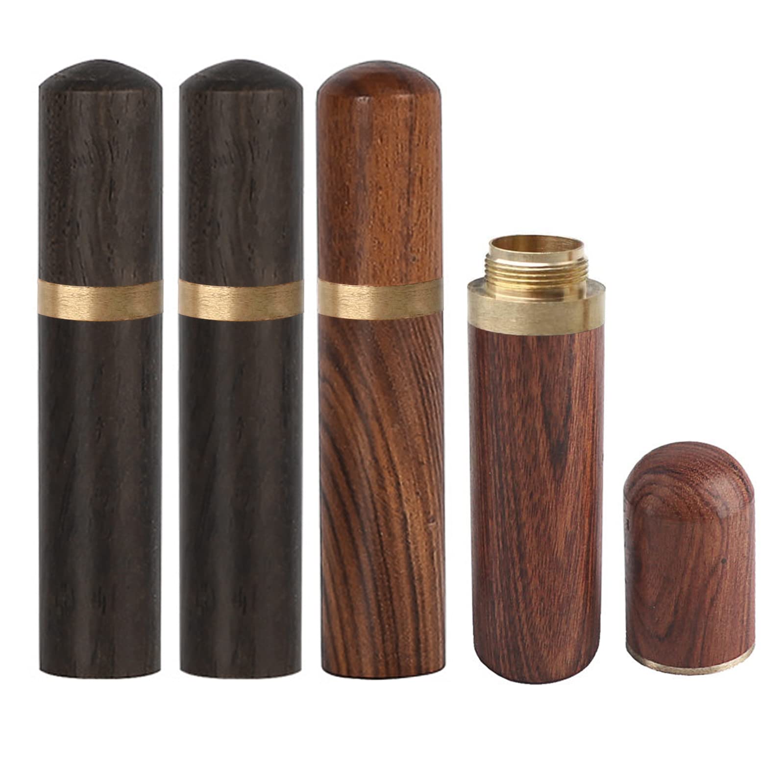 Wooden Needles Holder, Wood Sewing Needle Case Mini Hand Sewing Needle Storage Tube for Storing All Kinds of Fine Needles- 4pcs