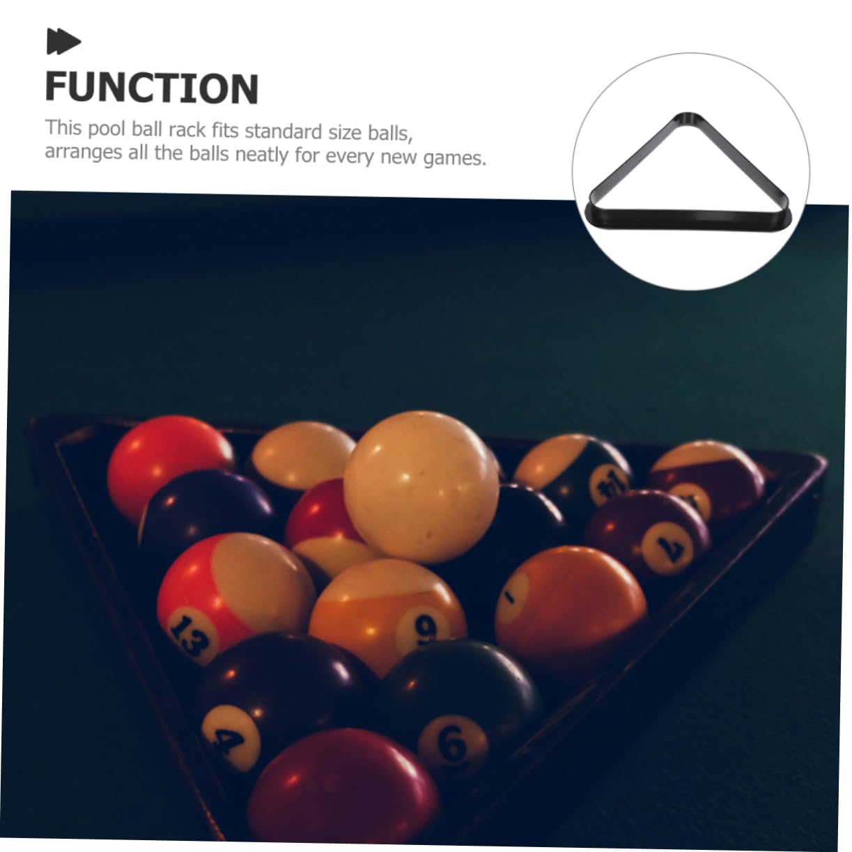 BESPORTBLE Mini Billiard Rack Portable Triangle Pool Ball Holder for Standard Balls Plastic Frame for Billiards Club and Community Center