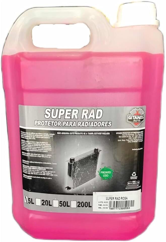 Aditivo Rosa Fluido para Radiador Pronto para Uso Galão 5 Litros