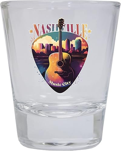 Miniatura 10 de R and R Imports Nashville Tennessee Music City Souvenir - Vaso de chupito redondo de 1.5 onzas (azul)