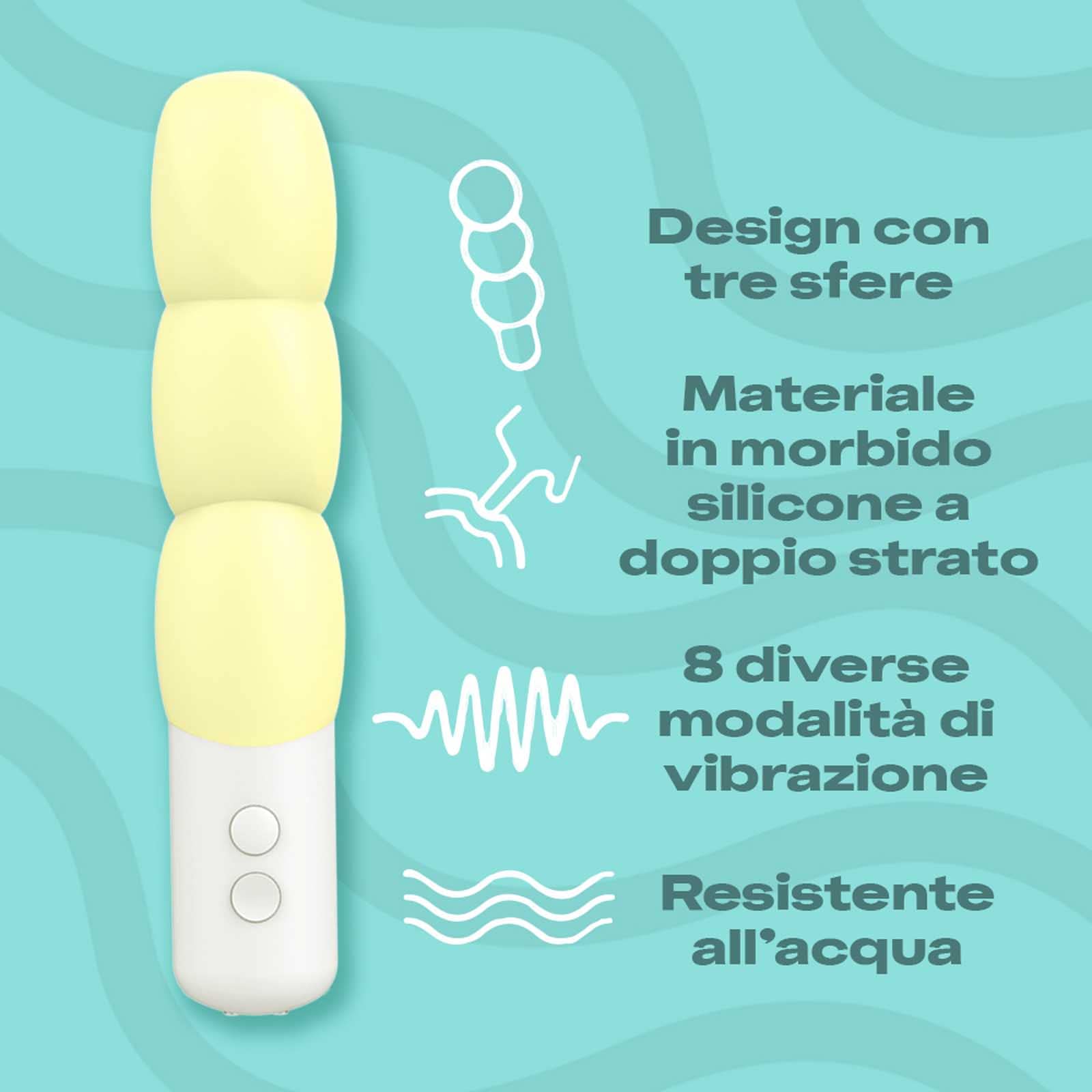 Durex Play Sorbett-Oh Vibratore Silicone Ricaricabile Stimolatore Femminile Tre Sfere Waterproof Soft + Durex Intense Orgasmic Stimulating Gel Intimo Stimolante Compatibile Preservativi Sex Toys 10ml