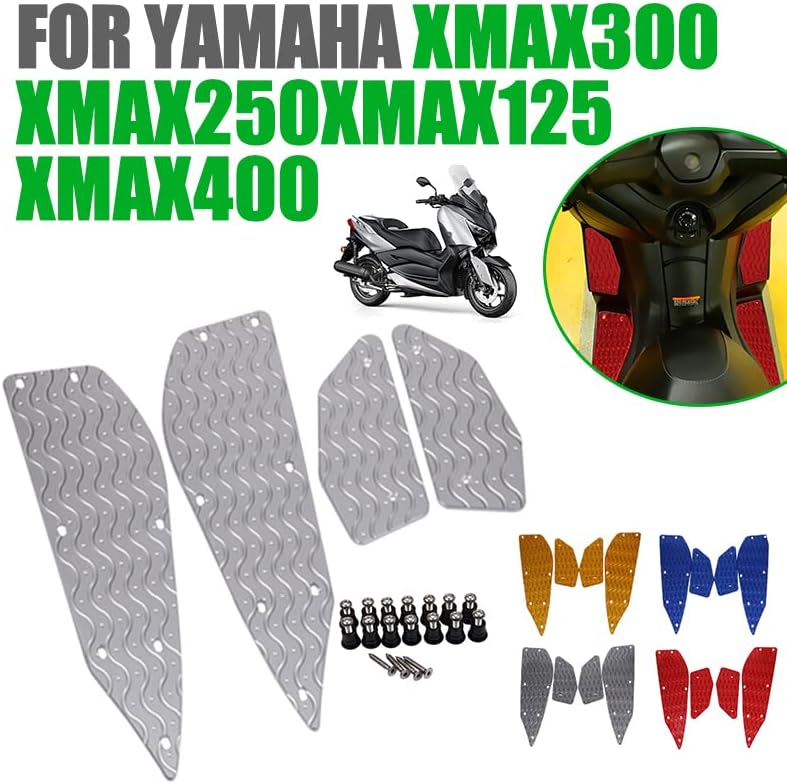 Miniatura 2 de Para Yamaha XMAX300 XMAX250 2017-2021 Xmax 300 X MAX 250 125 400 Reposapiés de motocicleta Pedal Estribo Placa de pie