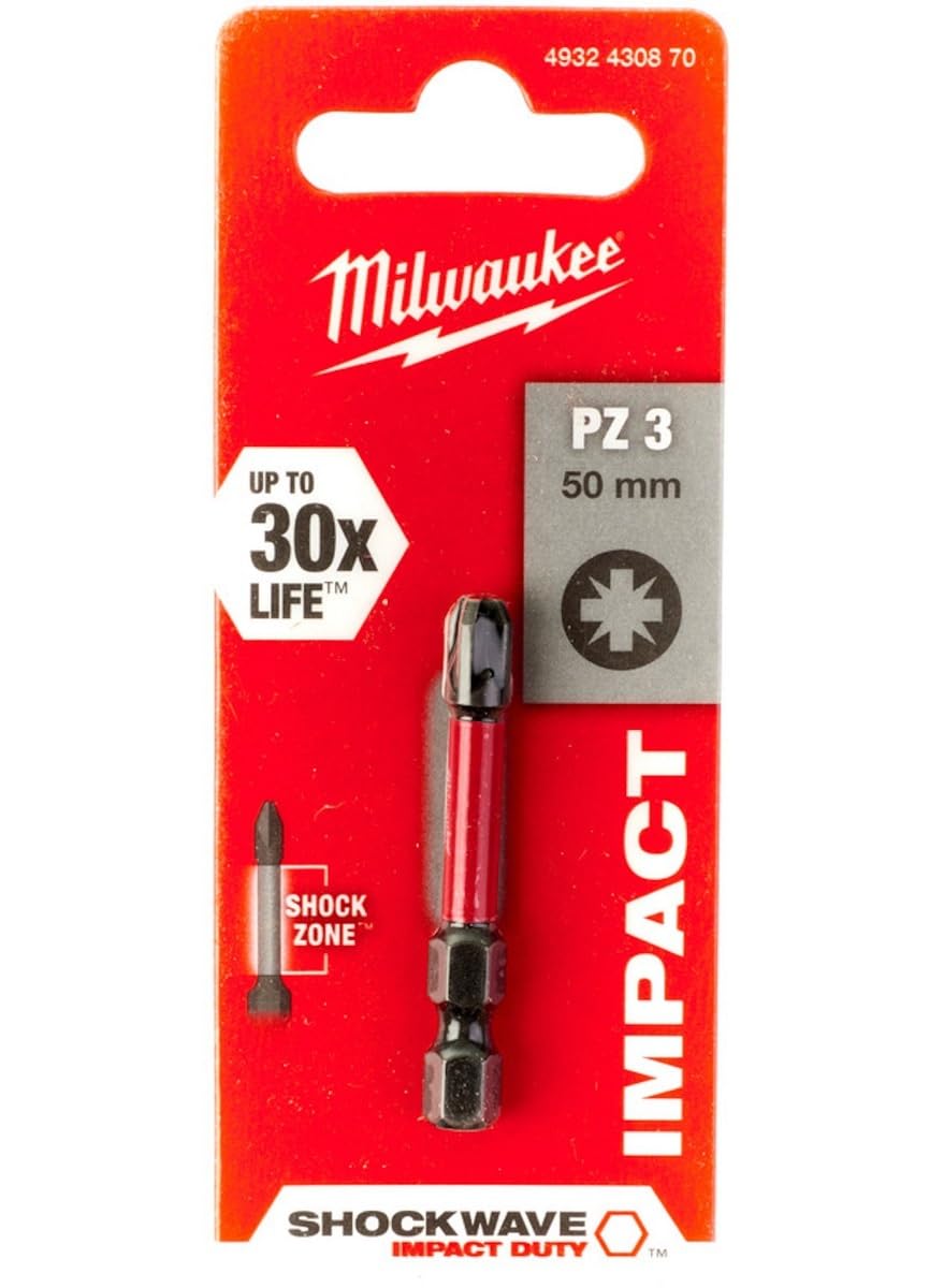 Milwaukee screwdriver bit, Shockwave Gen II large pack / 50 mm