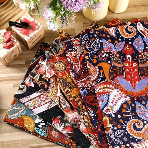 Bencailor 6 Pcs Boho Floral Kitchen Towels 16 X 24 Inch Mandala Retro Flower Dish Towels Vintage Chic Floral Absorbent Hand Towels Tea Towel Kitchen For Bathroom Home Farmhouse Decoration thumb #6