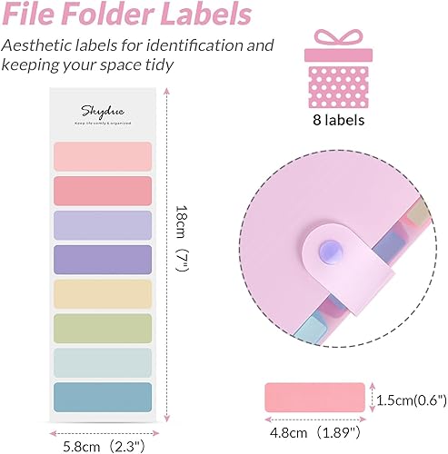 Miniatura 6 de SKYDUE Carpeta de archivos expandible con 5 bolsillos, bonito organizador de archivos de acordeón, carpeta de archivo de tamaño carta, organizador