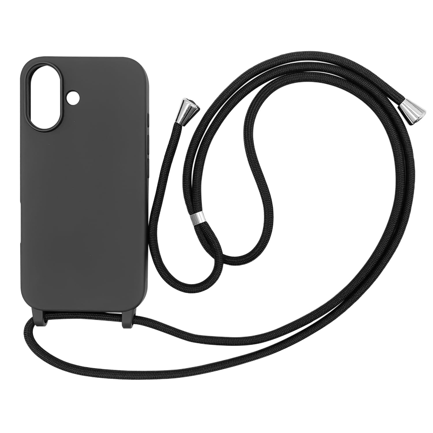 Funda Compatible con iPhone 16(6.1"),Ajustable Collar Correa de Cuello Cordón Cuerda Carcasa TPU Bumper Silicona Skin Caso para iPhone 16(6.1")-Rojo — view 51