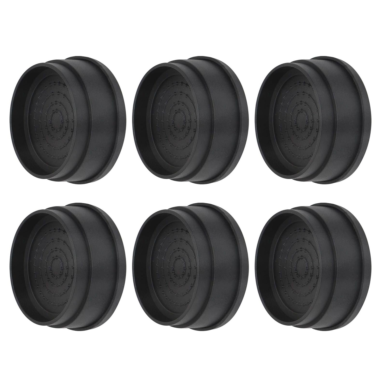 Tertioi 1" Round 6 Pack 6 Pcs Adjustable Bed Furniture Riser Replacement Bed Lifter Stackable Furniture Riser Sofa Table Height Reinforced Block Rubber Feet