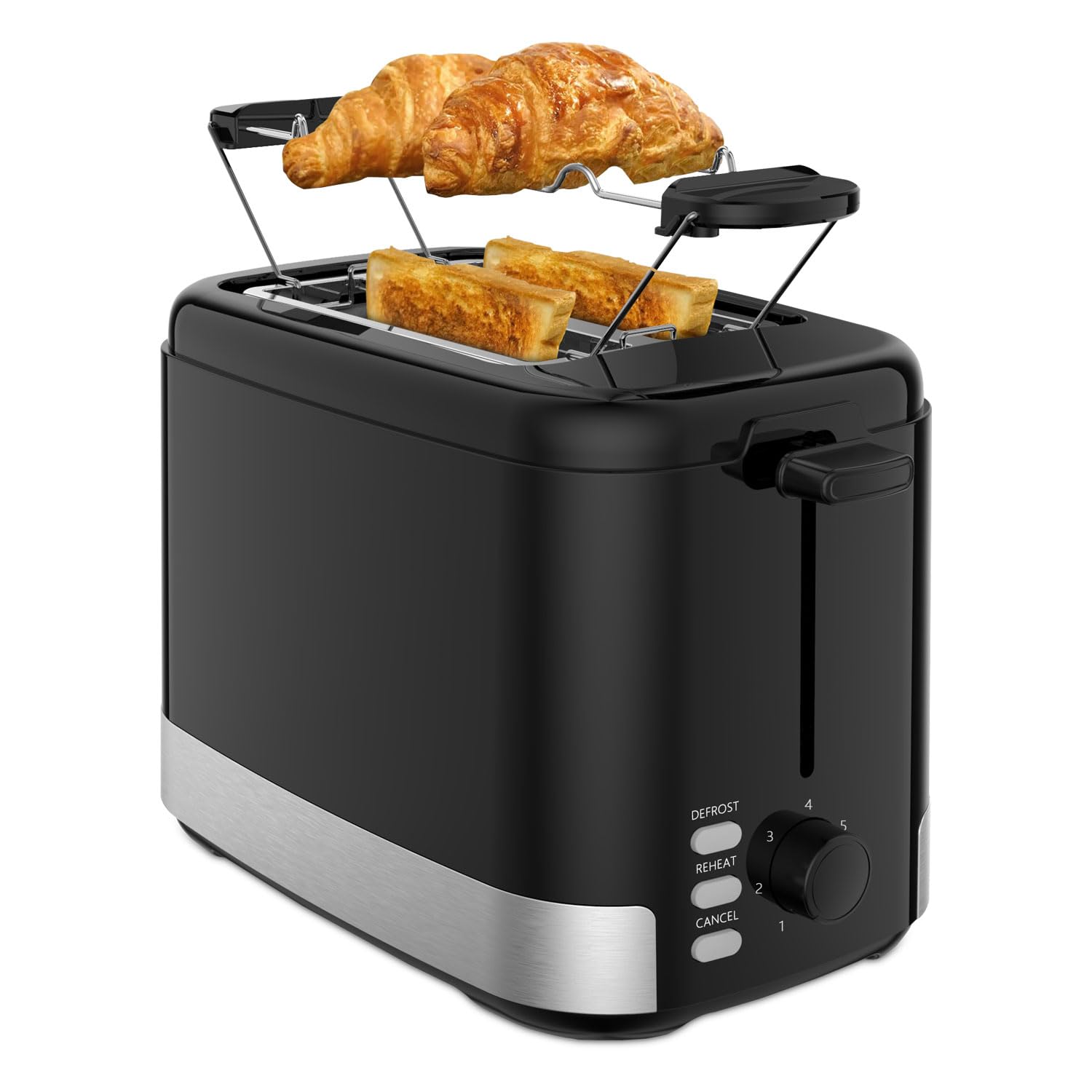 Vanward Toaster 2 Slice, Bread Toasters, 7-Shade Settings,Reheat,Defrost,Cancel Function, with Removal Crumb Tray and Warming Rack