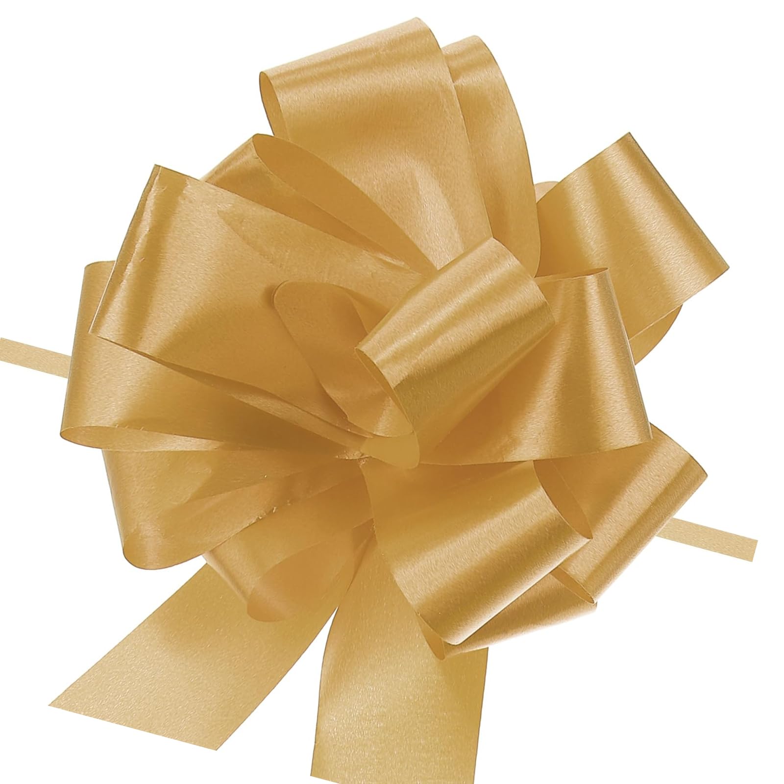 MACHSWON 20pcs 5 Inch Gold Pull Bow Big Gift Bows Solid Color Plastic Flower for Wedding Car Baskets Presents Christmas Party Decoration