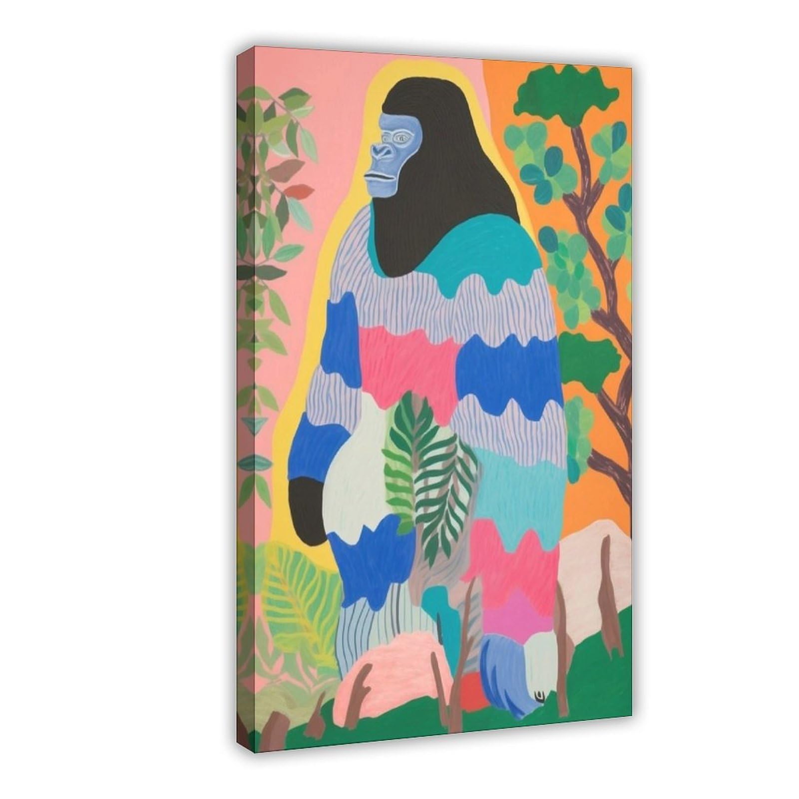 Bareronor Maximalist Gorilla Poster Canvas Poster Bedroom Decor Landscape Office Room Decor Gift 20" L X 30" W
